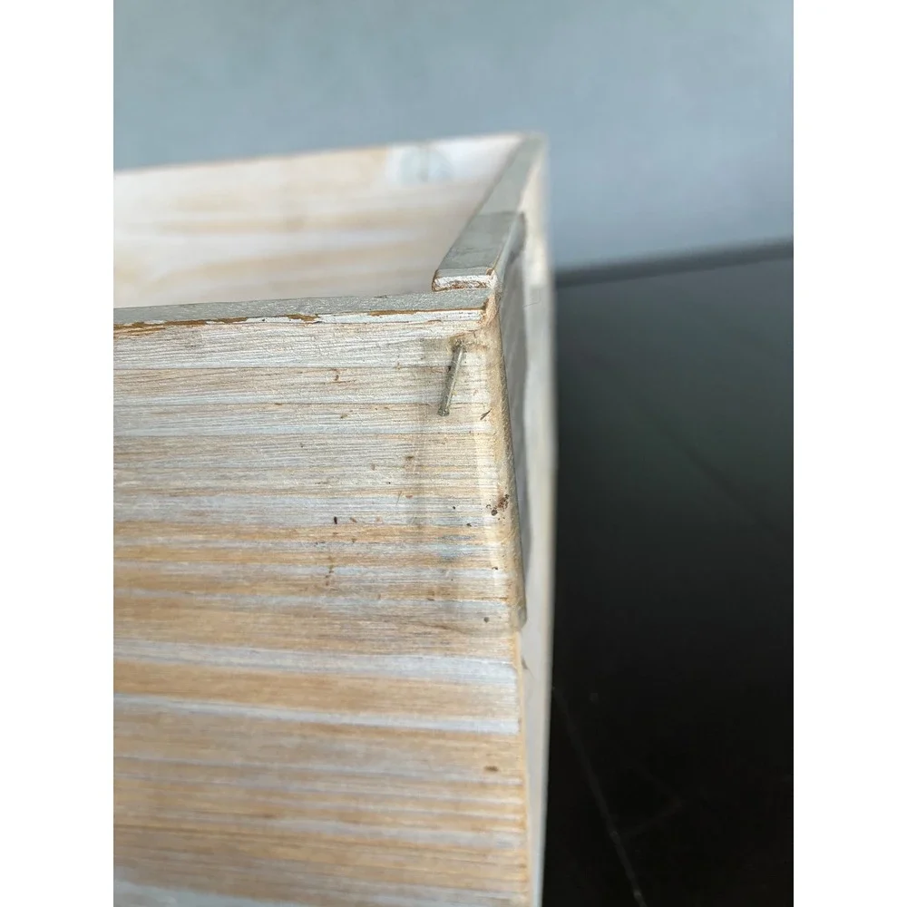 Holiday Home Expressions Nicole Merry Wood Crate Christmas Decor Whitewash